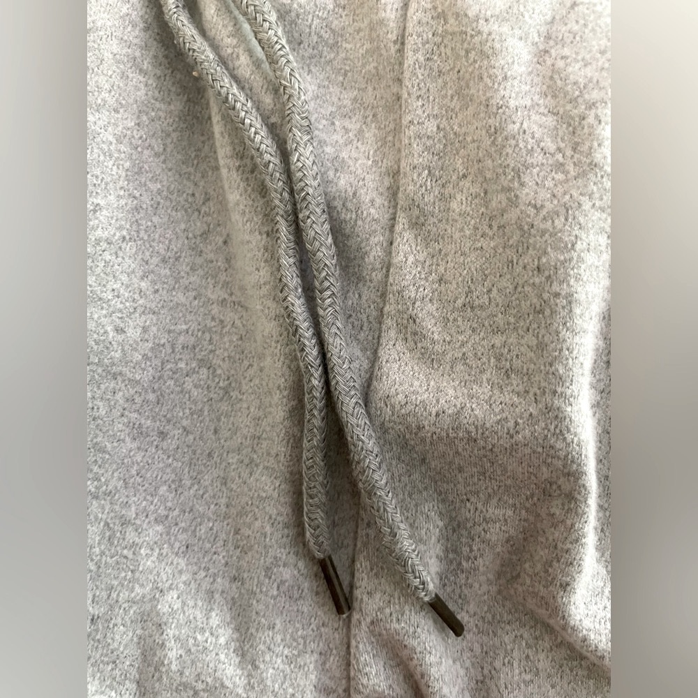 Sz L(8-10) ladies Shein Gray Wide-Leg Sweatpants with pockets &drawstring fleece - Picture 10 of 11